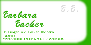 barbara backer business card